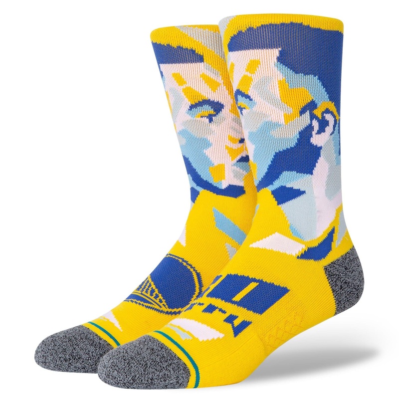 Steph Curry Golden State Warriors Stance NBA Profiler Player Crew Socks