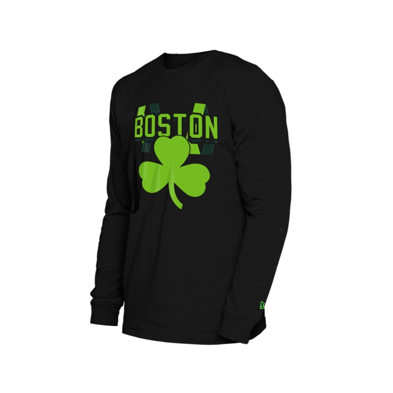 Boston Celtics New Era NBA 24-25 City Edition Long Sleeve T-Shirt – Black