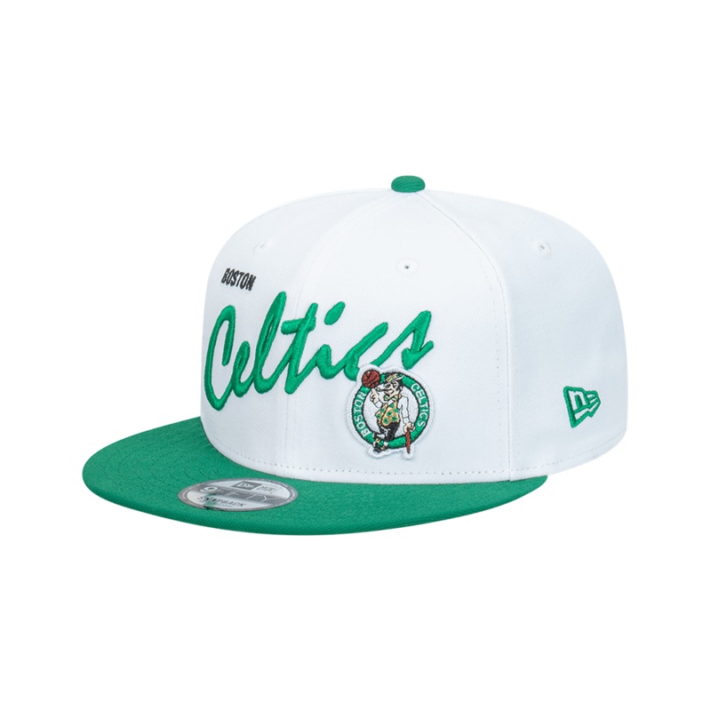 Boston Celtics New Era NBA Vintage Script 9FIFTY Snapback Hat – White