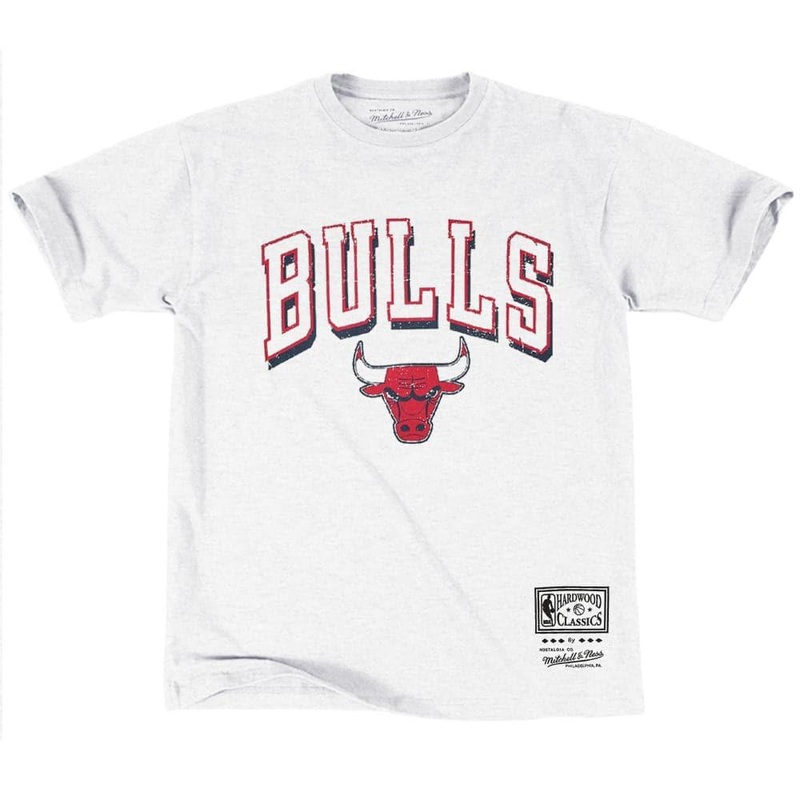 Chicago Bulls Mitchell & Ness NBA Keyline Vintage T-Shirt – White