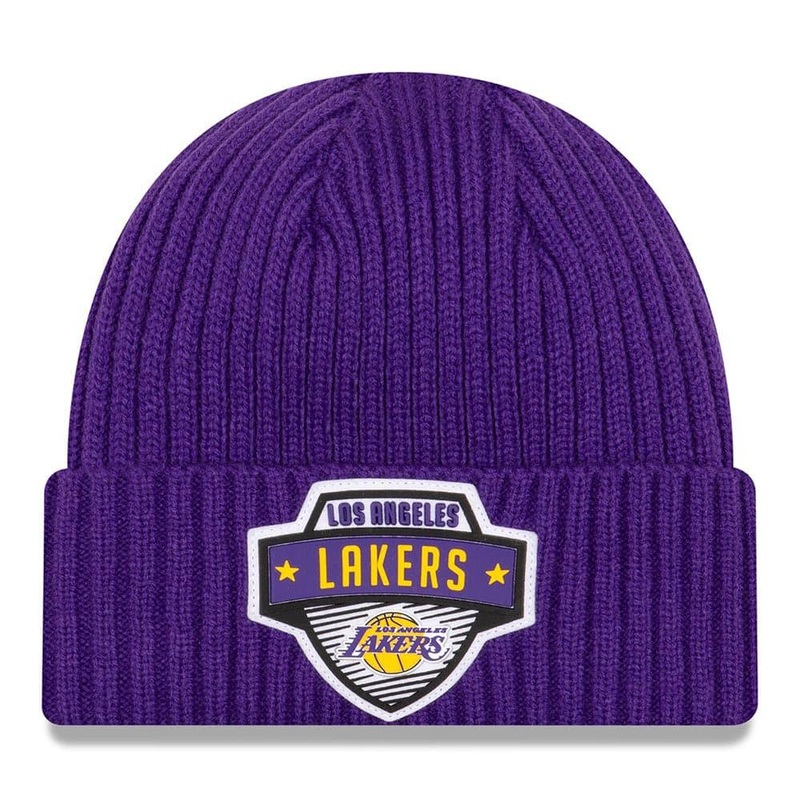 Los Angeles Lakers New Era NBA 2020 Tip-Off Cuffed Knit Beanie – Purple