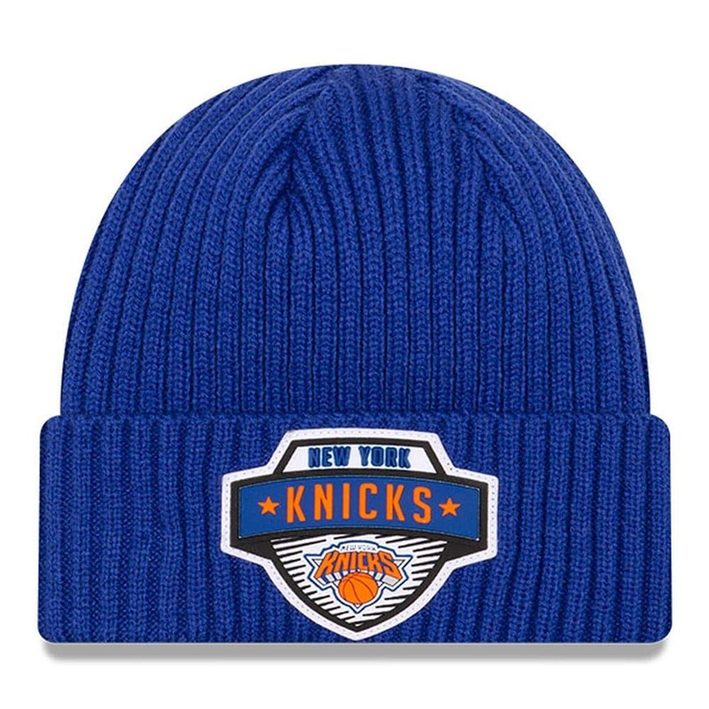 New York Knicks New Era NBA 2020 Tip-Off Cuffed Knit Beanie – Blue