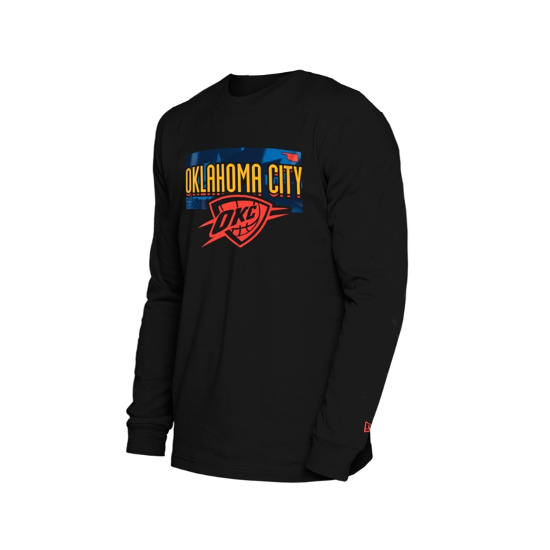 Oklahoma City Thunder New Era NBA 24-25 City Edition Long Sleeve T-Shirt – Black