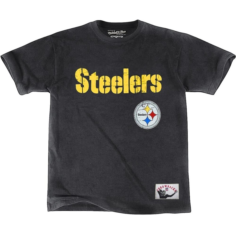 Pittsburgh Steelers Mitchell & Ness NFL Vintage Team T-Shirt – Faded Black