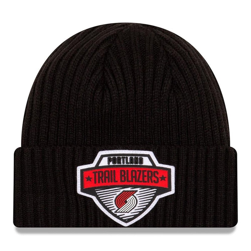 Portland Trail Blazers New Era NBA 2020 Tip-Off Cuffed Knit Beanie – Black