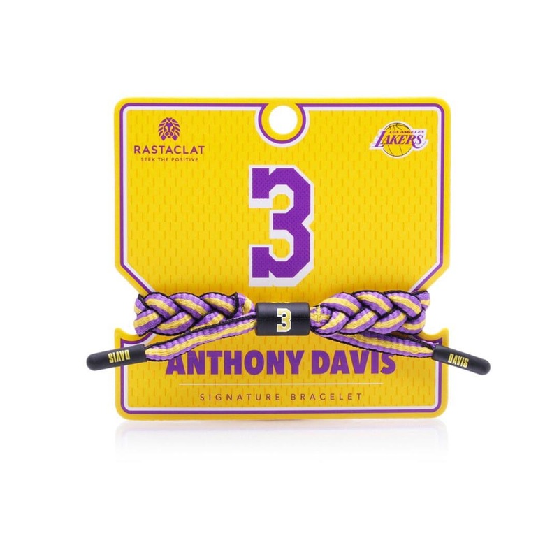 Anthony Davis Los Angeles Lakers Rastaclat NBA Braided Bracelet – Yellow/Purple