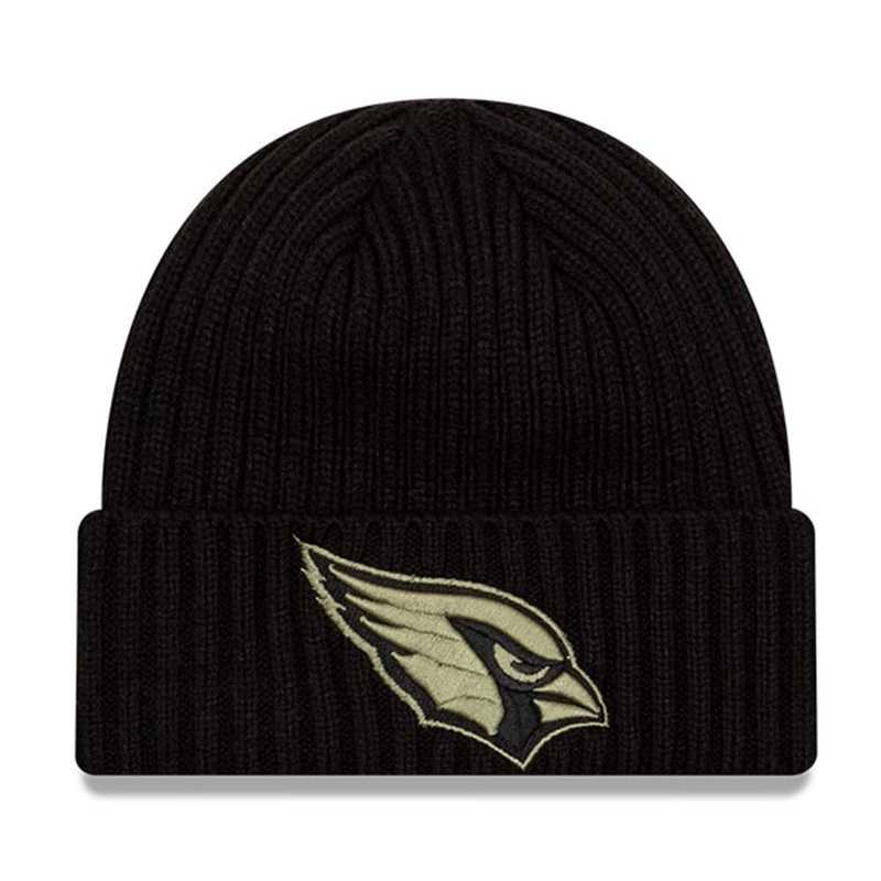 Arizona Cardinals New Era NFL 2020 Salute To Service Cuffed Knit Beanie – Black