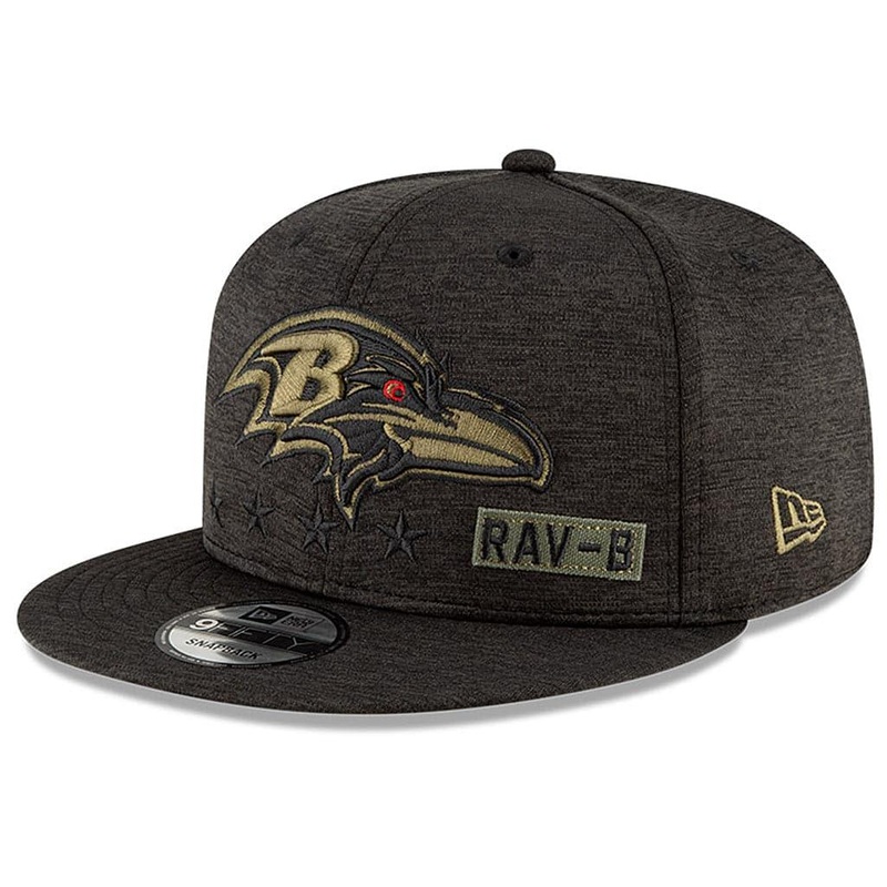 Baltimore Ravens New Era NFL 2020 Salute To Service 9FIFTY Snapback Hat – Black