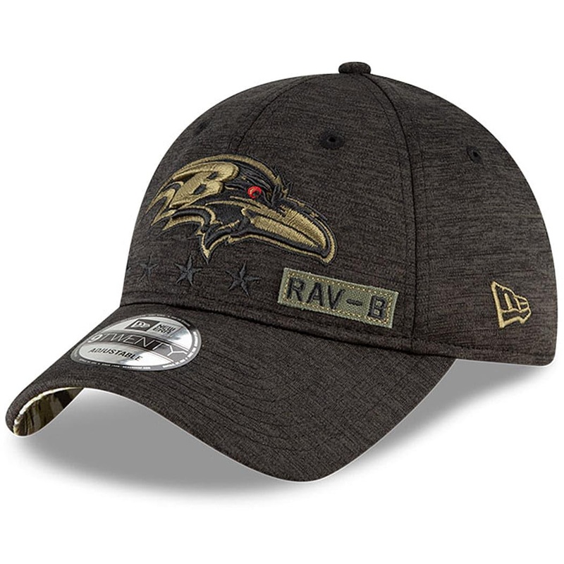 Baltimore Ravens New Era NFL 2020 Salute To Service 9TWENTY Curve Hat – Black