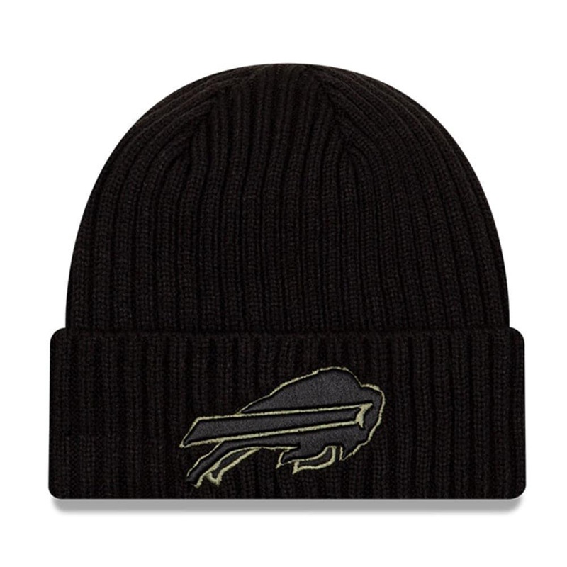 Buffalo Bills New Era NFL 2020 Salute To Service Cuffed Knit Beanie – Black