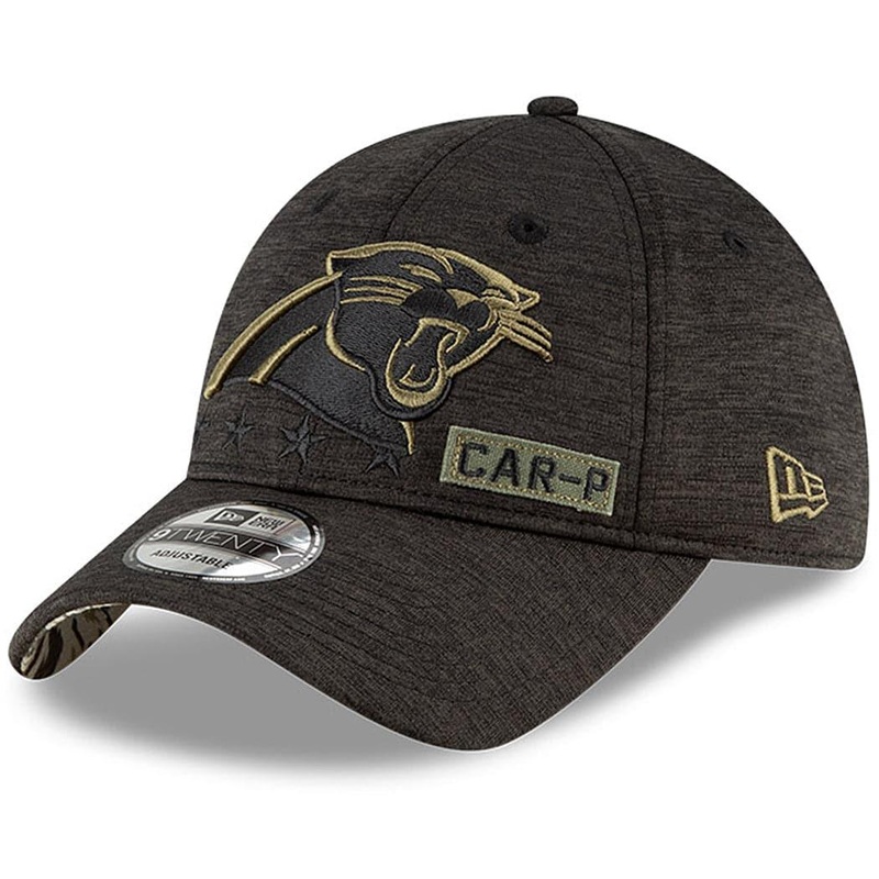 Carolina Panthers New Era NFL 2020 Salute To Service 9TWENTY Curve Hat – Black