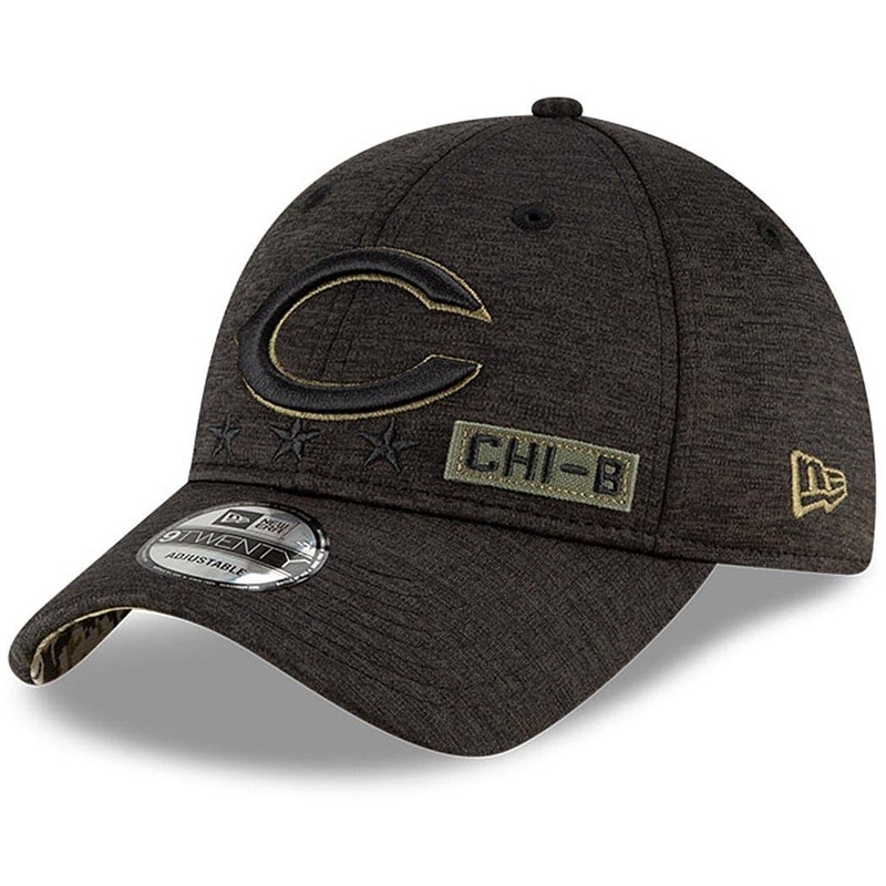 Chicago Bears New Era NFL 2020 Salute To Service 9TWENTY Curve Hat – Black