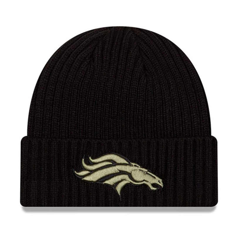 Denver Broncos New Era NFL 2020 Salute To Service Cuffed Knit Beanie – Black