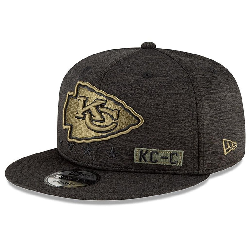 Kansas City Chiefs New Era NFL 2020 Salute To Service 9FIFTY Snapback Hat – Black