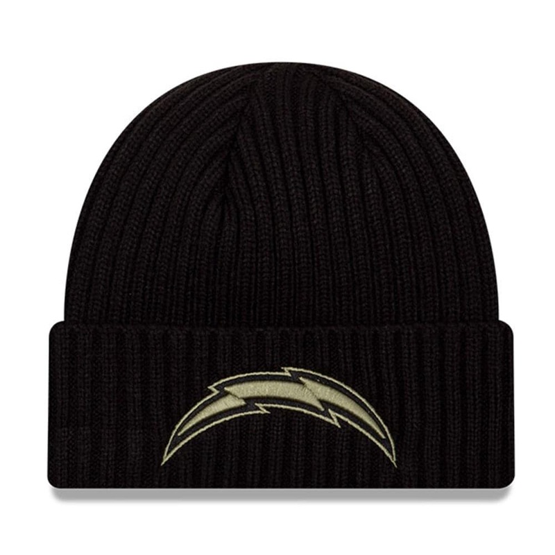 Los Angeles Chargers New Era NFL 2020 Salute To Service Cuffed Knit Beanie – Black