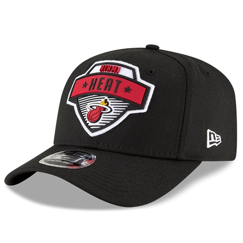 Miami Heat New Era NBA 2020 Tip-Off 9FIFTY Stretch-Snap Curve Hat – Black