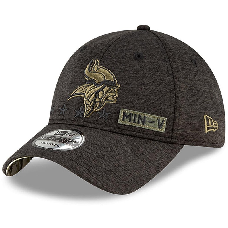 Minnesota Vikings New Era NFL 2020 Salute To Service 9TWENTY Curve Hat – Black