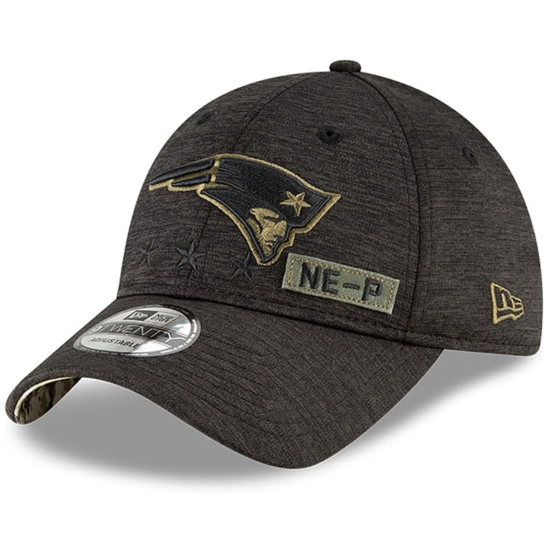 New England Patriots New Era NFL 2020 Salute To Service 9TWENTY Curve Hat – Black