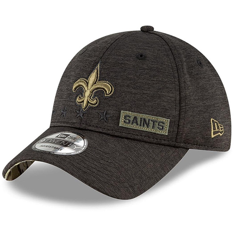 New Orleans Saints New Era NFL 2020 Salute To Service 9TWENTY Curve Hat – Black