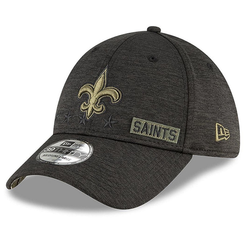 New Orleans Saints New Era NFL 2020 Sideline 39THIRTY Flex Fit Curve Hat – Black