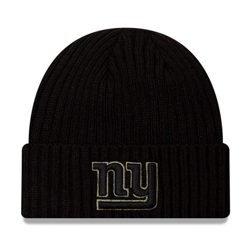New York Giants New Era NFL 2020 Salute To Service Cuffed Knit Beanie – Black