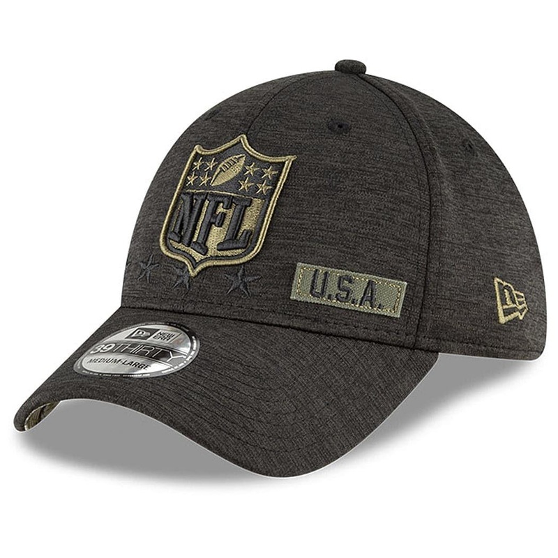 NFL Shield New Era NFL 2020 Salute To Service 39THIRTY Flex Fit Curve Hat – Black