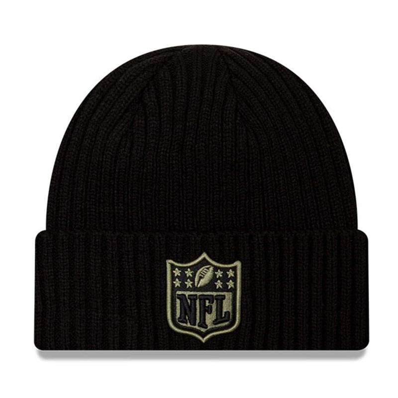 NFL Shield New Era NFL 2020 Salute To Service Cuffed Knit Beanie – Black