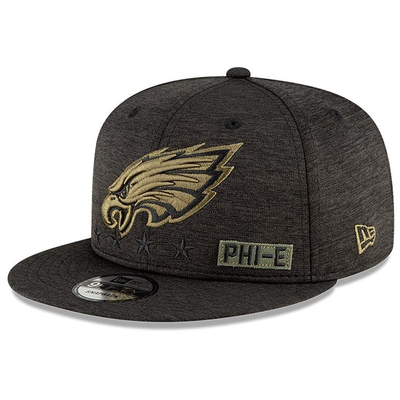 Philadelphia Eagles New Era NFL 2020 Salute To Service 9FIFTY Snapback Hat – Black
