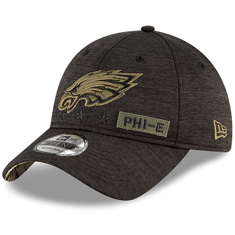 Philadelphia Eagles New Era NFL 2020 Salute To Service 9TWENTY Curve Hat – Black