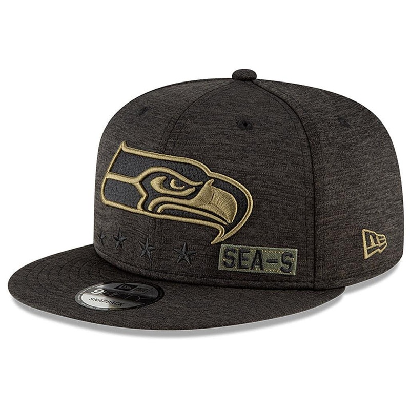 Seattle Seahawks New Era NFL 2020 Salute To Service 9FIFTY Snapback Hat – Black