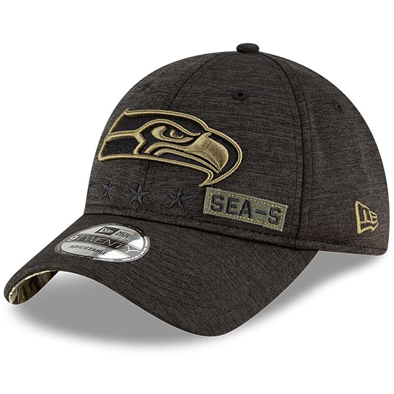 Seattle Seahawks New Era NFL 2020 Salute To Service 9TWENTY Curve Hat – Black
