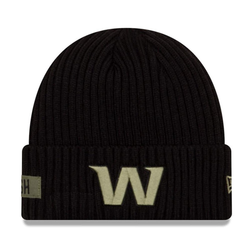 Washington Football Team New Era NFL 2020 Salute To Service Cuffed Knit Beanie – Black