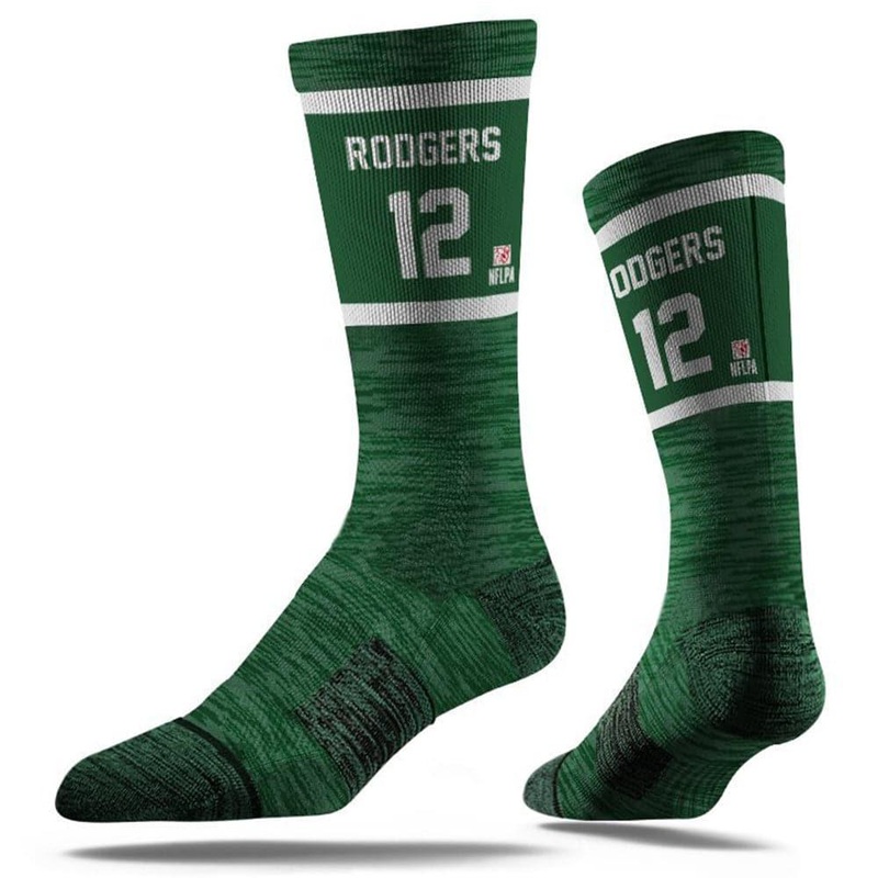 Aaron Rodgers Green Bay Packers Strideline NFL Sherzy Classic Crew Socks – Green