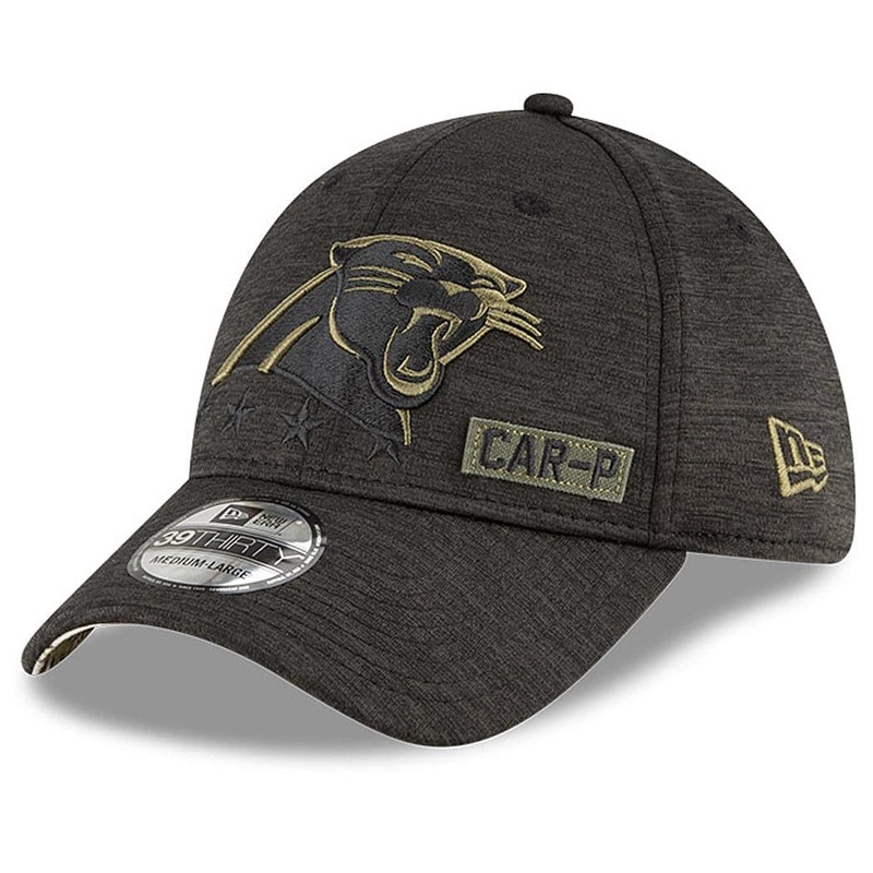 Carolina Panthers New Era NFL 2020 Sideline 39THIRTY Flex Fit Curve Hat – Black