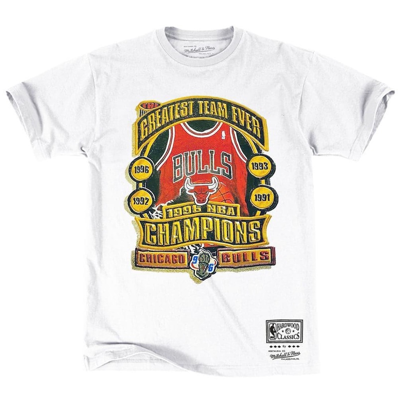 Chicago Bulls Mitchell & Ness NBA Greatest Team Ever T-Shirt – Vintage White