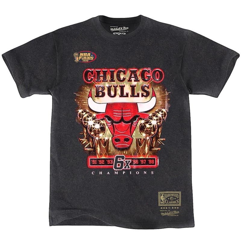 Chicago Bulls Mitchell & Ness NBA Vintage 6X Champs T-Shirt – Black