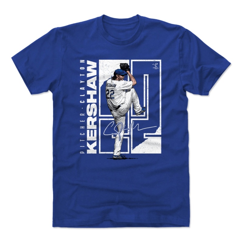 Clayton Kershaw Los Angeles Dodgers 500 Level MLB Stretch T-Shirt – Royal