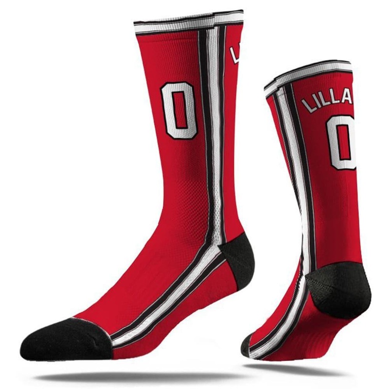 Damian Lillard Portland Trail Blazers Strideline NBA Jersey Classic Crew Socks – Red