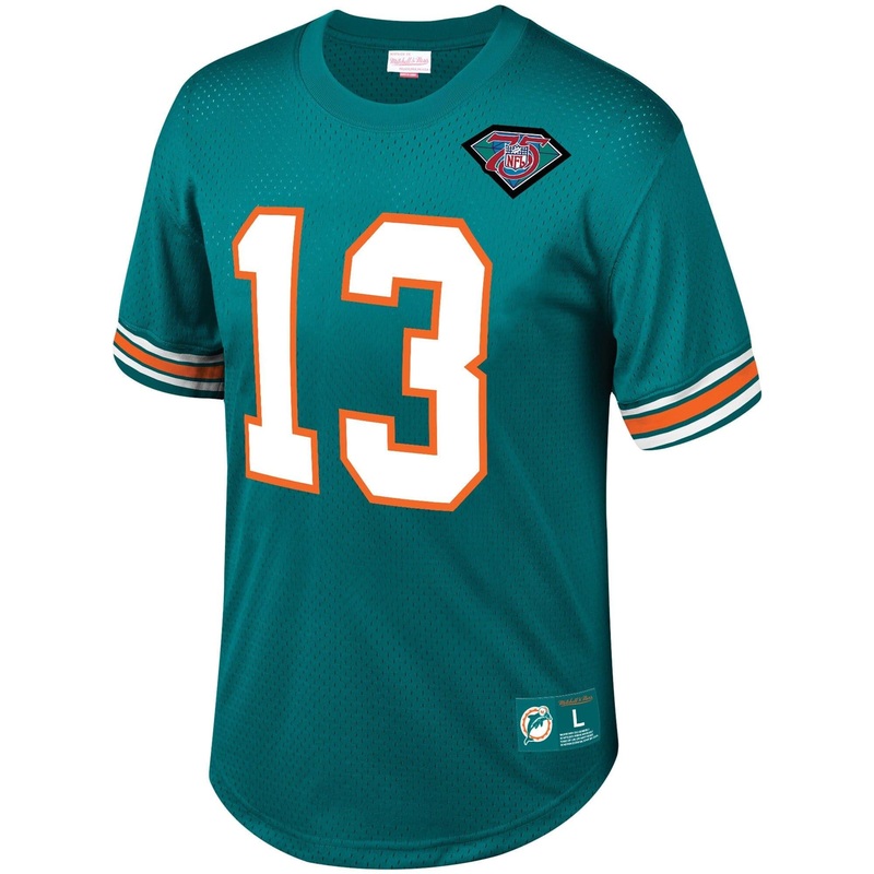 Dan Marino Miami Dolphins Mitchell & Ness NFL Name Number Mesh Crew – Aqua
