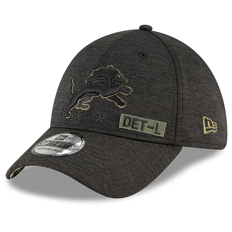 Detroit Lions New Era NFL 2020 Sideline 39THIRTY Flex Fit Curve Hat – Black