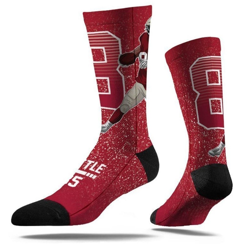 George Kittle San Francisco 49ers Strideline NFL Action Classic Crew Socks – Crimson