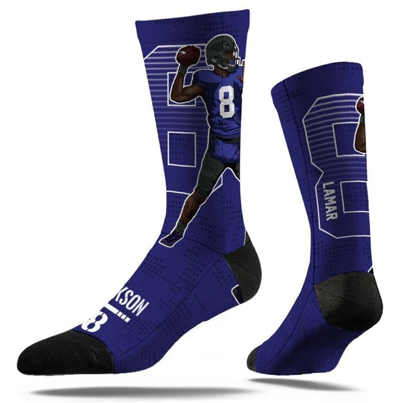 Lamar Jackson Baltimore Ravens Strideline NFL Action Classic Crew Socks – Purple