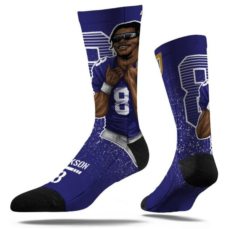 Lamar Jackson Baltimore Ravens Strideline NFL MVP Classic Crew Socks – Purple