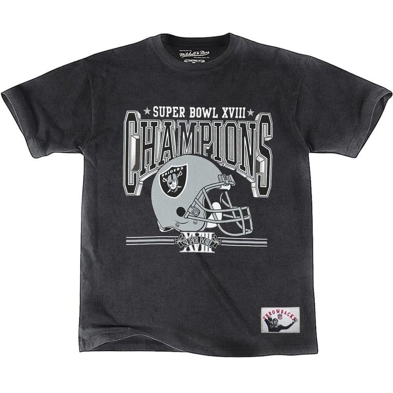 Las Vegas Raiders Mitchell & Ness NFL Washed Champs Vintage T-Shirt – Faded Black