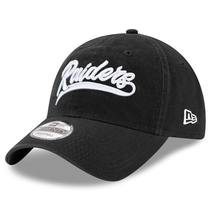 Las Vegas Raiders New Era NFL Tail Sweep 9TWENTY Curve Hat – Black