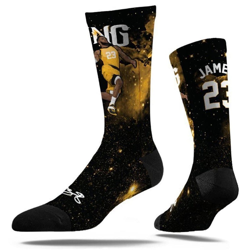 LeBron James Los Angeles Lakers Strideline NBA Galaxy Classic Crew Socks – Black