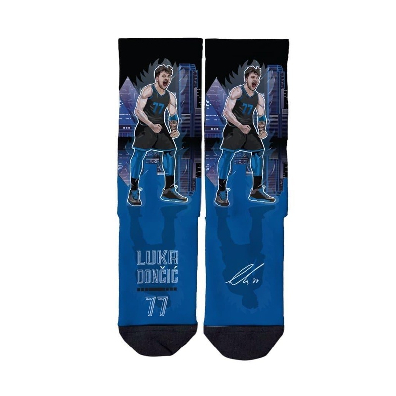 Luka Doncic Dallas Mavericks Strideline NBA Superhero Classic Crew Socks – Blue