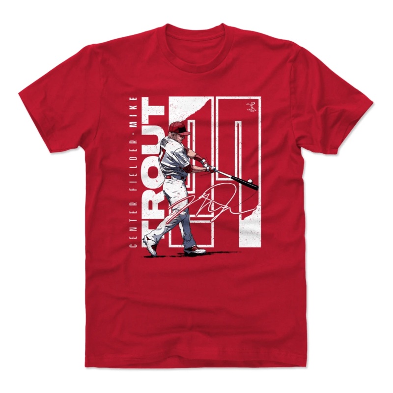 Mike Trout Los Angeles Angels 500 Level MLB Stretch T-Shirt – Red