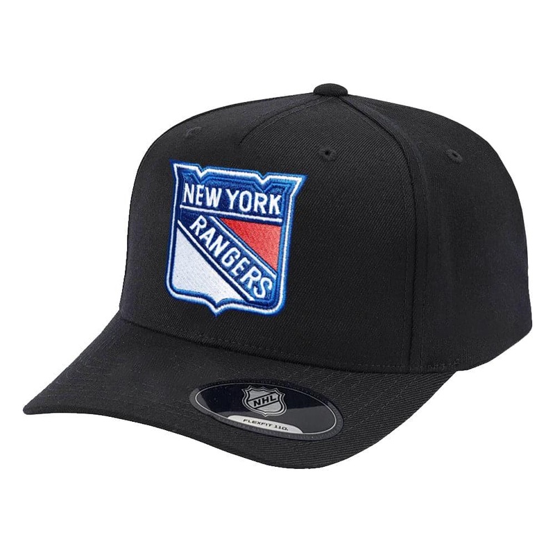 New York Rangers NHL Team Logo 110 Curve Snapback Hat – Black