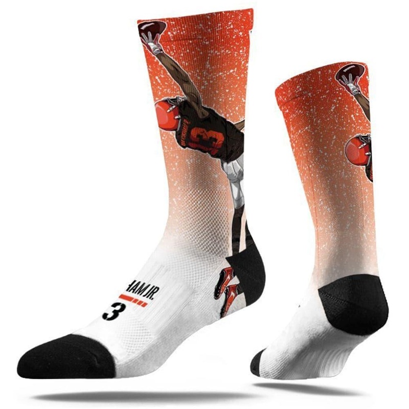 Odell Beckham Cleveland Browns Strideline NFL Action Classic Crew Socks – White